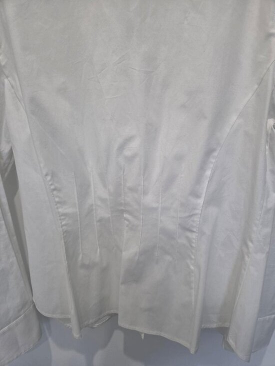 Calvin Klein New White Stretch Button Down Shirt with Back Detail Stitching 10P - Picture 5 of 6